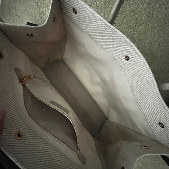 NWT Saint Laurent Rive Gauche Tote Bag (Sea Salt, size small) - Picture 7 of 7